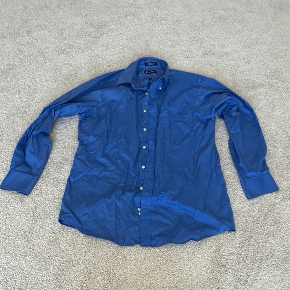 Chaps Men's Button-Front Dress Shirt in Royal Blue